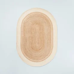 Bordered Color Block Braided Jute Area Rug Cream/Natural - Hearth & Hand™ With Magnolia -Decor Haven Shop GUEST 0a81f656 abad 4d47 9e9b 653234a3bd82