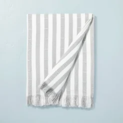 Clipped Stripe Dobby Throw Blanket - Hearth & Hand™ With Magnolia -Decor Haven Shop GUEST 10a39fdf 546b 43d8 b831 0408b3240adc