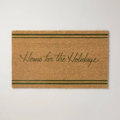 Home For The Holidays Coir Christmas Doormat Tan/Evergreen - Hearth & Hand™ With Magnolia 5 Home For The Holidays Coir Christmas Doormat Tan/Evergreen - Hearth & Hand™ With Magnolia - Image 3