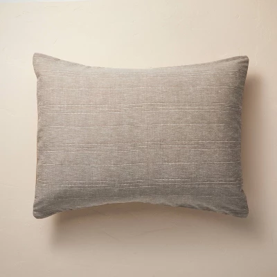 3pc Heathered Stripe Duvet Cover Bedding Set Brown - Hearth & Hand™ With Magnolia 6 3pc Heathered Stripe Duvet Cover Bedding Set Brown - Hearth & Hand™ With Magnolia - Image 4