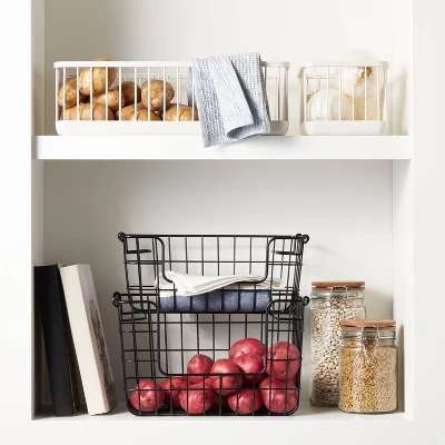 Wire Storage Basket Sour Cream - Hearth & Hand3 With Magnolia 3 Wire Storage Basket Sour Cream - Hearth & Hand3 With Magnolia