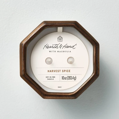 Octagonal Ceramic Harvest Spice Fall Jar Candle Metallic Bronze - Hearth & Hand™ With Magnolia 4 Octagonal Ceramic Harvest Spice Fall Jar Candle Metallic Bronze - Hearth & Hand™ With Magnolia - Image 2