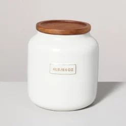 Dry Goods Stoneware Canister With Wood Lid Cream/Brown - Hearth & Hand™ With Magnolia -Decor Haven Shop GUEST 2c91d4cc d7f4 4ffb ae0c 3739dc8140bd