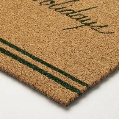 Home For The Holidays Coir Christmas Doormat Tan/Evergreen - Hearth & Hand™ With Magnolia 4 Home For The Holidays Coir Christmas Doormat Tan/Evergreen - Hearth & Hand™ With Magnolia - Image 2