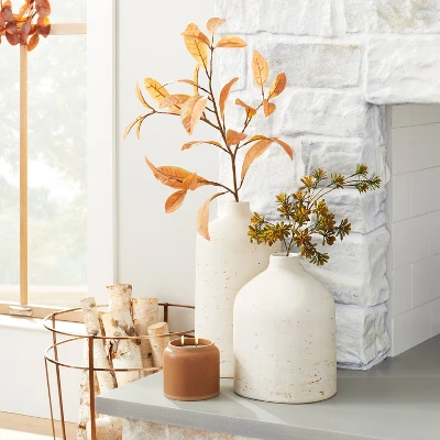Distressed Ceramic Vase Natural White - Hearth & Hand™ With Magnolia 3 Distressed Ceramic Vase Natural White - Hearth & Hand™ With Magnolia
