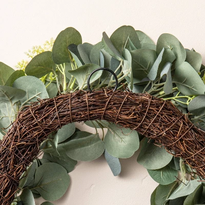 20" Faux Seeded Eucalyptus With Berry Wreath - Hearth & Hand™ With Magnolia 5 20" Faux Seeded Eucalyptus With Berry Wreath - Hearth & Hand™ With Magnolia - Image 3