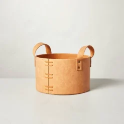 Faux Leather Storage Bin Camel Brown - Hearth & Hand™ With Magnolia -Decor Haven Shop GUEST 44d96e68 729c 45be 9c1d 095880db7830