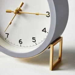 Round Decorative Tabletop Clock - Gray/Brass - Hearth & Hand™ With Magnolia -Decor Haven Shop GUEST 4ba99be4 ddf9 4ffe bc0a 2bd14c6dcd79