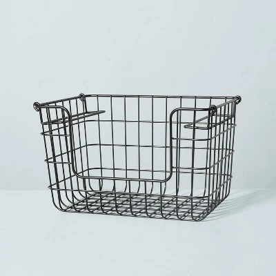Stacking Wire Storage Basket Matte Black - Hearth & Hand™ With Magnolia 7 Stacking Wire Storage Basket Matte Black - Hearth & Hand™ With Magnolia - Image 5