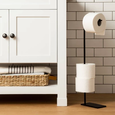 Metal Toilet Paper Holder Stand Matte Black - Hearth & Hand™ With Magnolia 3 Metal Toilet Paper Holder Stand Matte Black - Hearth & Hand™ With Magnolia