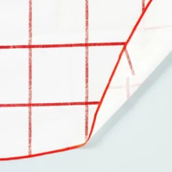 70" Distressed Grid Lines Wipeable Oil-Cloth Round Tablecloth Red/Cream - Hearth & Hand™ With Magnolia -Decor Haven Shop GUEST 78d621c5 82a5 4d4c a4cd ffaa76e187ee