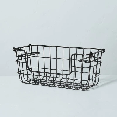 Stacking Wire Storage Basket Matte Black - Hearth & Hand™ With Magnolia 6 Stacking Wire Storage Basket Matte Black - Hearth & Hand™ With Magnolia - Image 4