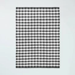 Textured Gingham Indoor/Outdoor Woven Area Rug Dark Gray/Cream - Hearth & Hand™ With Magnolia -Decor Haven Shop GUEST 7fa14ad2 ed86 4558 a2fa 0f697f0eabed