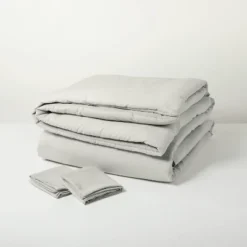 Heathered Stripe Comforter & Sham Set Jet Gray/Sour Cream - Hearth & Hand™ With Magnolia -Decor Haven Shop GUEST 80444a76 1de2 4d3a 818b d3d50d2c1583