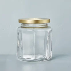 Sculpted Glass Canister Clear/Brass - Hearth & Hand™ With Magnolia -Decor Haven Shop GUEST 915af183 2194 4587 ac6b 1c8b82b24702