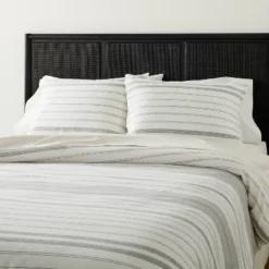 Alternating Pinstripe Duvet & Sham Set Gray/Cream - Hearth & Hand™ With Magnolia -Decor Haven Shop GUEST 99ea9eaa a4ca 48b7 8e04 56feb59ec9f6