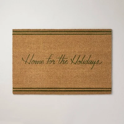 Home For The Holidays Coir Christmas Doormat Tan/Evergreen - Hearth & Hand™ With Magnolia 6 Home For The Holidays Coir Christmas Doormat Tan/Evergreen - Hearth & Hand™ With Magnolia - Image 4