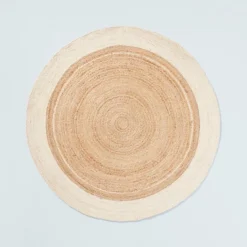 Bordered Color Block Braided Jute Area Rug Cream/Natural - Hearth & Hand™ With Magnolia -Decor Haven Shop GUEST a0c10415 4f9c 4b5a b871 4df723b8b079