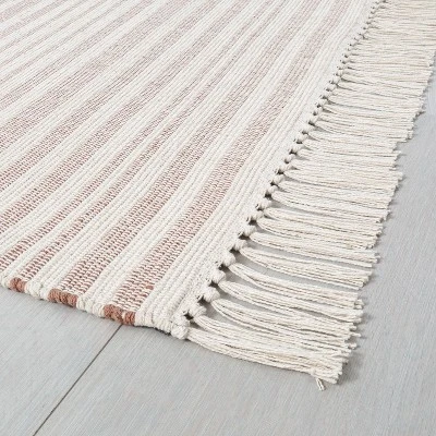 Stripe With Fringe Area Rug - Hearth & Hand With Magnolia 3 Stripe With Fringe Area Rug - Hearth & Hand With Magnolia