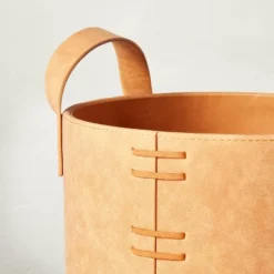 Faux Leather Storage Bin Camel Brown - Hearth & Hand™ With Magnolia -Decor Haven Shop GUEST a690a4f2 fdff 45a8 bfee d68985dd8506