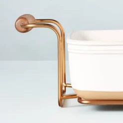 4.25qt Oven-to-Table Stoneware Baking Dish With Cradle Carrier Cream/Clay - Hearth & Hand™ With Magnolia -Decor Haven Shop GUEST a6a6fc4c f8f3 4913 a404 ef592b5d98a2