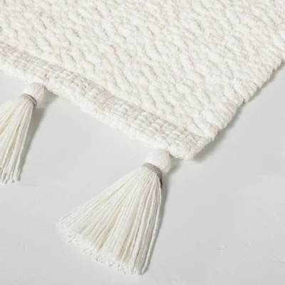 24" X 60" Solid Tassels Bath Rug Sour Cream - Hearth & Hand™ With Magnolia 4 24" X 60" Solid Tassels Bath Rug Sour Cream - Hearth & Hand™ With Magnolia - Image 2