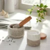 3pc Marble Stacking Salt & Pepper Cellar White/Warm Gray - Hearth & Hand™ With Magnolia -Decor Haven Shop GUEST b052826a 6f96 4b38 b2a3 97eb5cae5ed6
