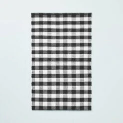 Textured Gingham Indoor/Outdoor Woven Area Rug Dark Gray/Cream - Hearth & Hand™ With Magnolia -Decor Haven Shop GUEST c05f3439 a175 48da b02f 71e3468b8cdf