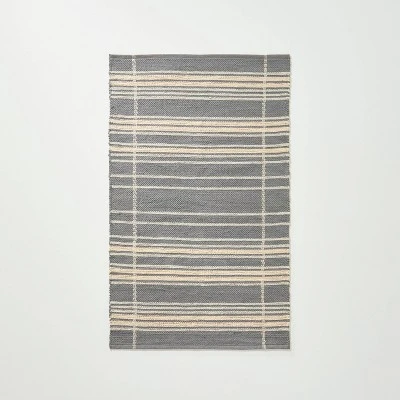 Wool Blend Variegated Stripe Area Rug Dark Gray - Hearth & Hand™ With Magnolia 7 Wool Blend Variegated Stripe Area Rug Dark Gray - Hearth & Hand™ With Magnolia - Image 5