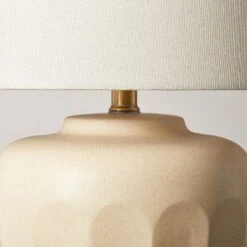 Faceted Ceramic Table Lamp Taupe/Cream (Includes LED Light Bulb) - Hearth & Hand™ With Magnolia -Decor Haven Shop GUEST da8e631d bb1b 4505 abbc ceff25417c31