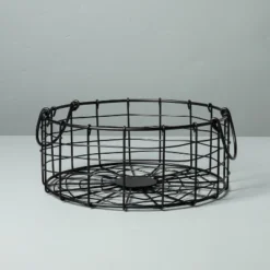 Round Wire Storage Basket With Handles Black - Hearth & Hand™ With Magnolia -Decor Haven Shop GUEST db906be6 c2aa 4ee5 bb74 a0cff421c0e0