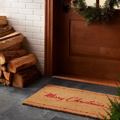Merry Christmas Coir Doormat Tan/Red - Hearth & Hand™ With Magnolia 2 Merry Christmas Coir Doormat Tan/Red - Hearth & Hand™ With Magnolia