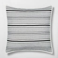 Textured Stripe Pillow Sham Dark Gray/Cream - Hearth & Hand With Magnolia -Decor Haven Shop GUEST e5d23bbb adcc 4d87 a960 dc48647436f7