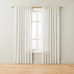 Blanket Stitch Curtain Panel Dark Gray/Cream - Hearth & Hand™ With Magnolia -Decor Haven Shop GUEST e8962afc 09d7 4b24 8546 b1d44420a887