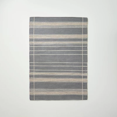 Wool Blend Variegated Stripe Area Rug Dark Gray - Hearth & Hand™ With Magnolia 9 Wool Blend Variegated Stripe Area Rug Dark Gray - Hearth & Hand™ With Magnolia - Image 7