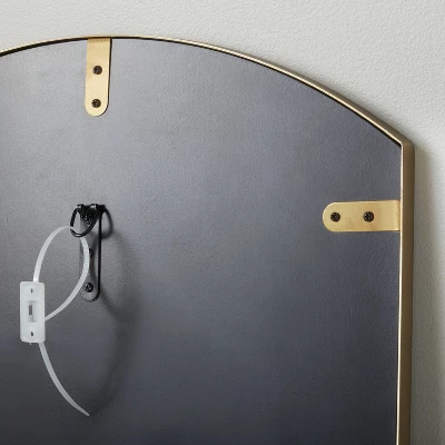 Arched 19"x64" Rectangular Metal Leaning Floor Mirror Brass - Hearth & Hand™ With Magnolia 6 Arched 19"x64" Rectangular Metal Leaning Floor Mirror Brass - Hearth & Hand™ With Magnolia - Image 4