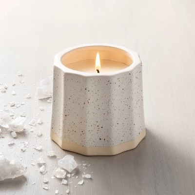 Wide Fluted Speckled Ceramic Salt Jar Candle Tonal Cream 11oz - Hearth & Hand™ With Magnolia 3 Wide Fluted Speckled Ceramic Salt Jar Candle Tonal Cream 11oz - Hearth & Hand™ With Magnolia