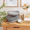 2pc Stitched Cosmetic Bag Set Gray - Hearth & Hand™ With Magnolia -Decor Haven Shop GUEST fe96406f 71a2 4d01 a69e d5b5b3561e7e